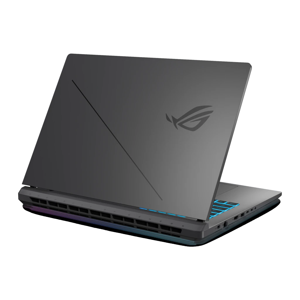 ASUS ROG Strix G815JMR 1TB gris, vista frontal: pantalla ROG Strix encendida con iluminación RGB en teclado y bordes - Ítem9