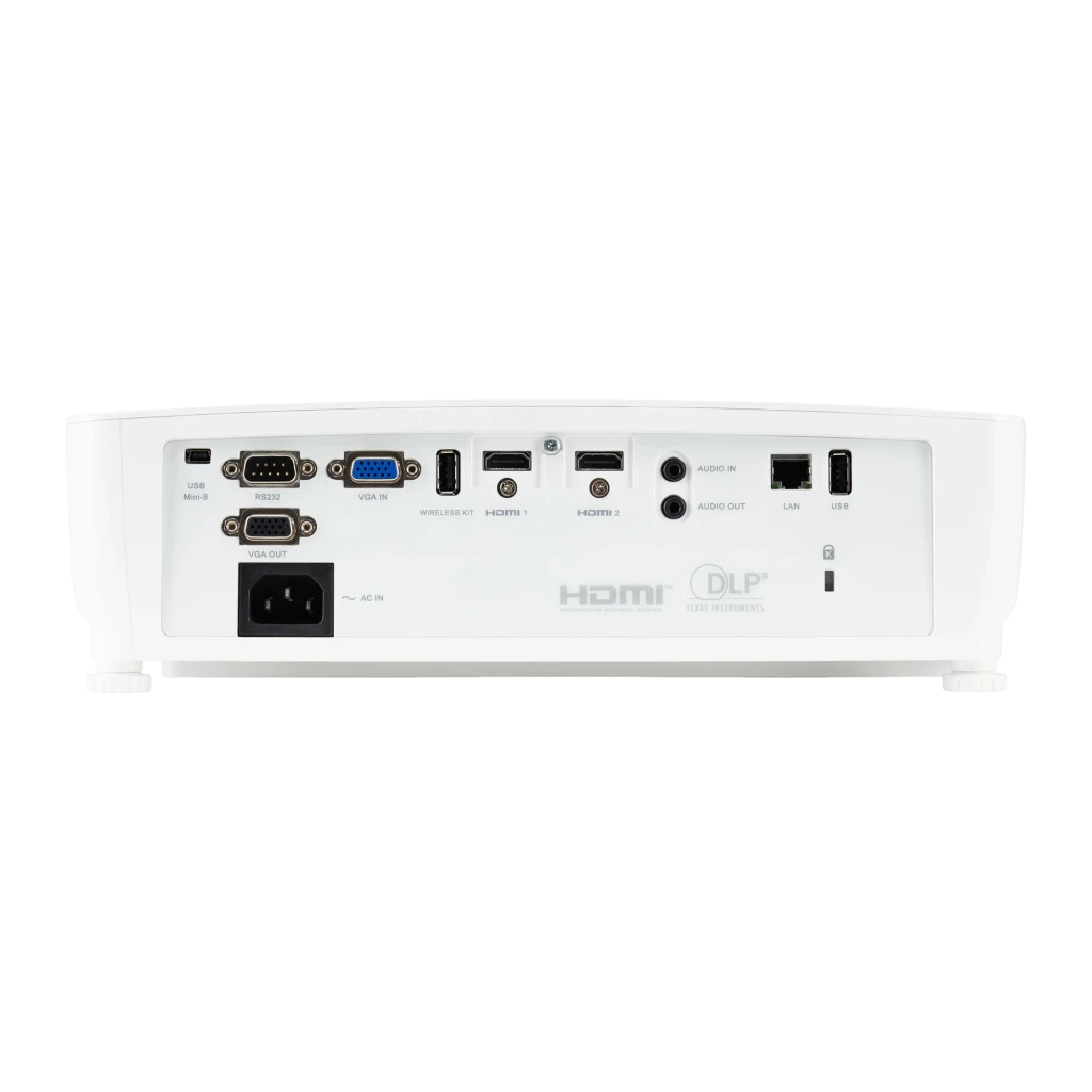 Acer Projecteur H6533BDi Full HD Blanc, vue supérieure avant: objectif éclairé, panneau de boutons et logo Acer visibles - Ítem5