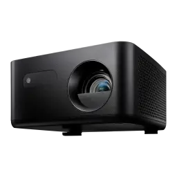 Optoma Photon Life PH31 1080p noir, vue avant-latérale basse: objectif au premier plan, capteur et grille latérale droite