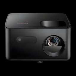 Optoma Photon Life PH31 1080p noir, vue avant: objectif circulaire, logo Optoma et panneau supérieur avec fente