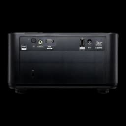 Optoma Photon Life PH31 1080p noir, panneau arrière: ports HDMI 1.4a, Audio Out, USB service et DC In avec logo DLP
