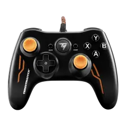 Thrustmaster Gamepad GP XID PRO eSport Edition negro, vista frontal: sticks naranjas, cruceta, botones ABXY y cable trenzado