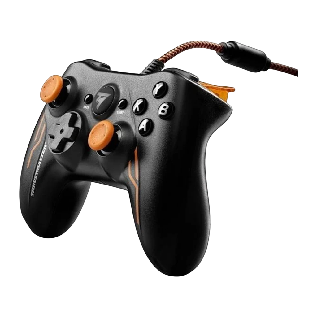 Thrustmaster Gamepad GP XID PRO eSport Edition negro, vista frontal: sticks naranjas, cruceta, botones ABXY y cable trenzado - Ítem1