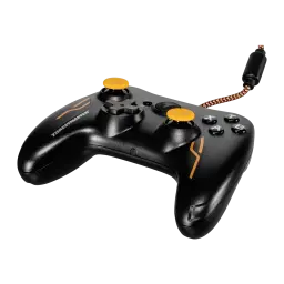 Thrustmaster Gamepad GP XID PRO eSport Edition negro, vista lateral izquierda: parte trasera, gatillos y cable trenzado