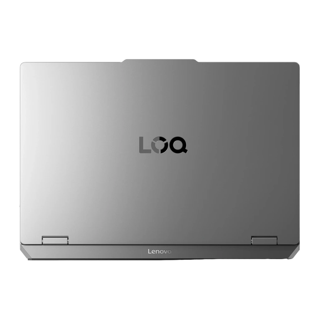 Lenovo LOQ Essential 15IRX11 512GB Gris, vue de face: écran avec logo LOQ en violet, clavier et pavé tactile visibles - Ítem2
