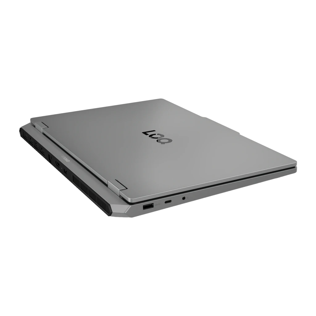 Lenovo LOQ Essential 15IRX11 512GB Gris, vue de face: écran avec logo LOQ en violet, clavier et pavé tactile visibles - Ítem5