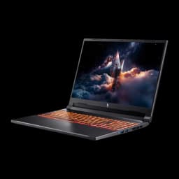 Acer Nitro V 16 AI ANV16-42 1TB noir, angle latéral droit: ports USB droits et clavier orange visibles