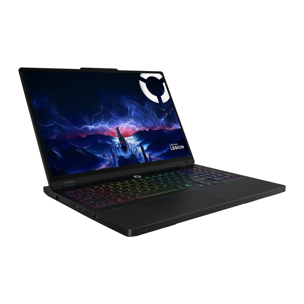 Lenovo Legion Pro 5 16IAX10 1000GB Negro, vista frontal: pantalla con fondo gaming y teclado RGB multicolor iluminado - Ítem2