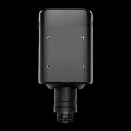 Simagic Alpha EVO Sport Direct Drive 9Nm preto, vista traseira: painel inferior com quatro parafusos de montagem e eixo