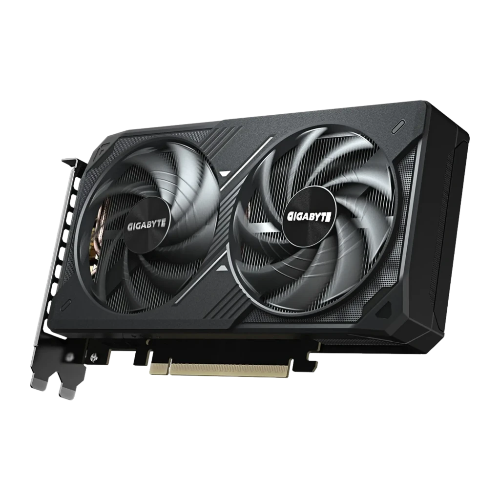Gigabyte GeForce RTX 5060 Ti Windforce MAX OC 8GB negro, kit con caja: tarjeta gráfica junto a caja naranja y verde con logo - Ítem1