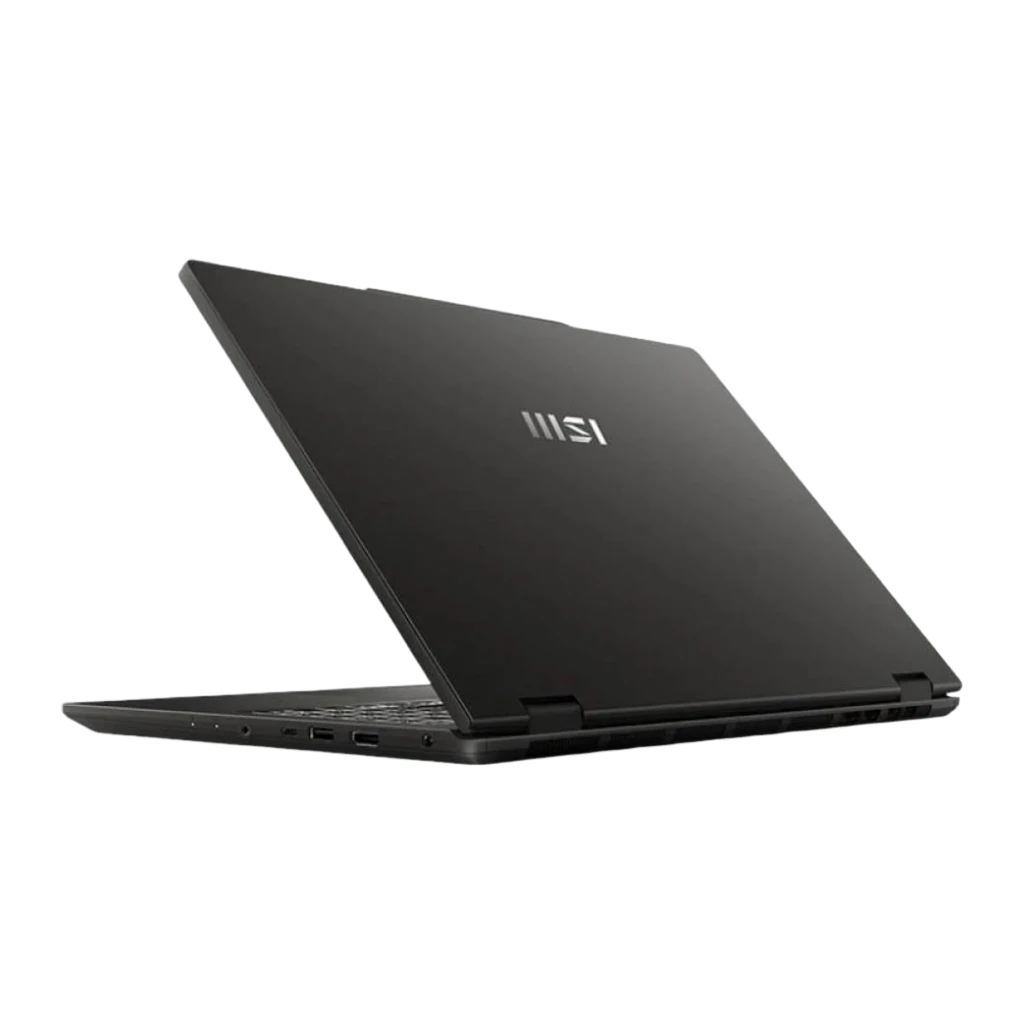 MSI VenturePro 15 1TB Gris, vista frontal: pantalla con gráfico AI, teclado iluminado y logo MSI visible - Ítem4
