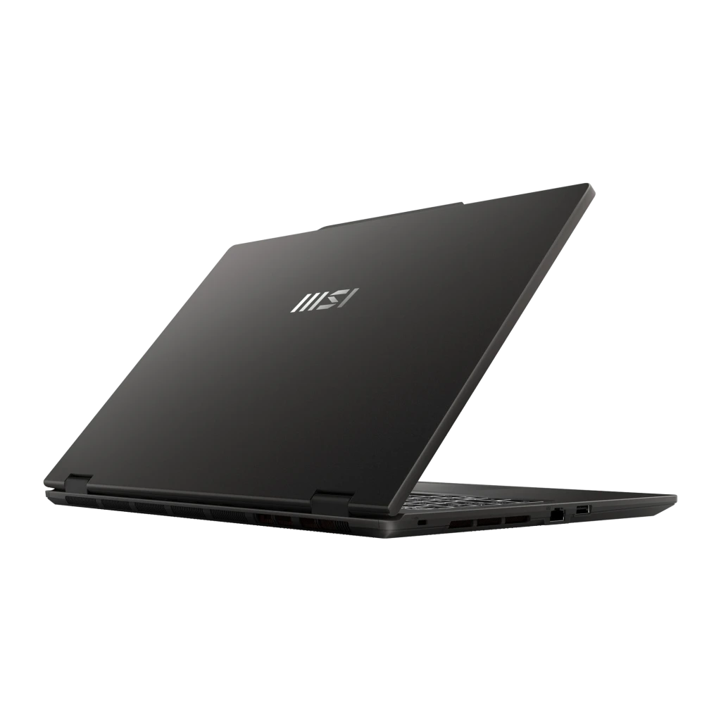 MSI VenturePro 15 1TB Gris, vista frontal: pantalla con gráfico AI, teclado iluminado y logo MSI visible - Ítem5