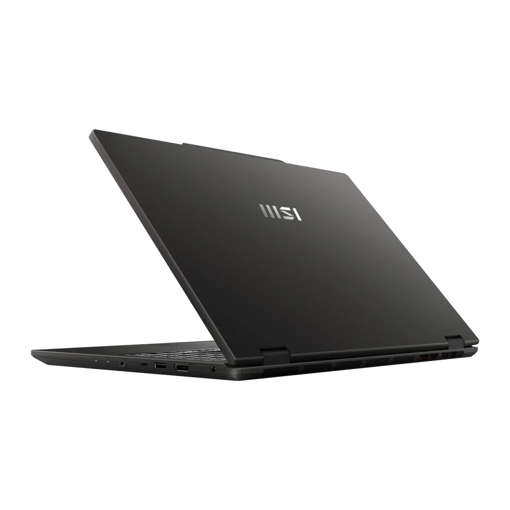 MSI VenturePro 15 1TB Gris, vista frontal: pantalla con gráfico AI, teclado iluminado y logo MSI visible - Ítem7