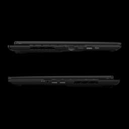 GIGABYTE A16 CWH 1TB noir, côtés: ports LAN HDMI USB-A USB-C droite et jack USB-A gauche avec grilles de ventilation