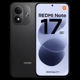 Xiaomi Redmi Note 17 5G preto com tela AMOLED 6,99 polegadas 120 Hz, câmera traseira dupla com flash e furo central para câmera frontal