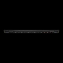 MSI Cyborg A15 1TB negro, vista trasera: rejillas de ventilación y bisagras doradas con portátil cerrado