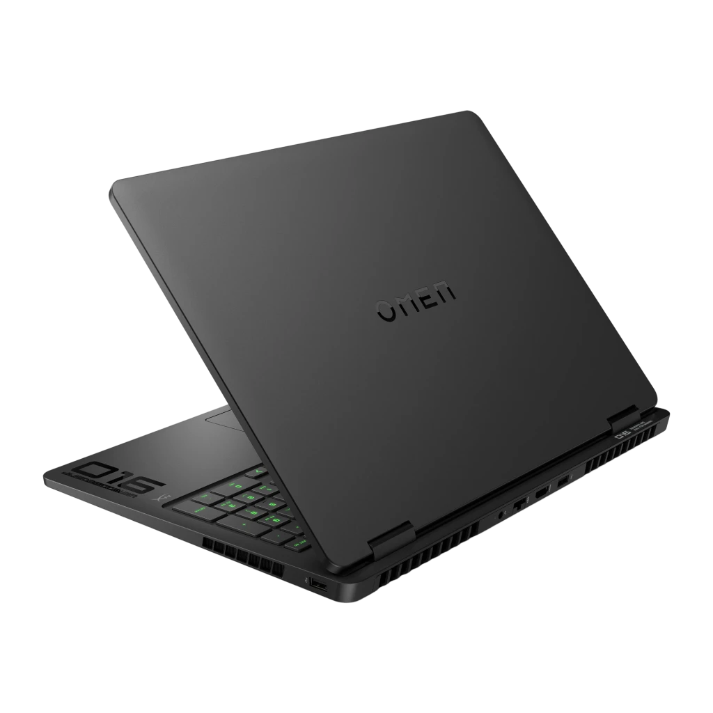 HP OMEN 16 1TB Preto, vista frontal aberta: ecrã com League of Legends, teclado RGB e logótipo OMEN 16 - Item1