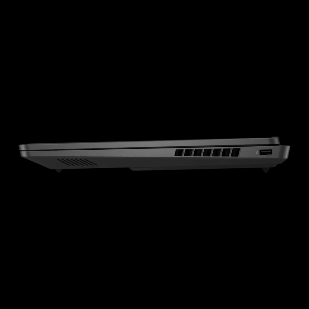 HP OMEN 16-ap0024ns 1000GB Noir, vue latérale droite: grilles de ventilation et port USB visibles, ordinateur fermé