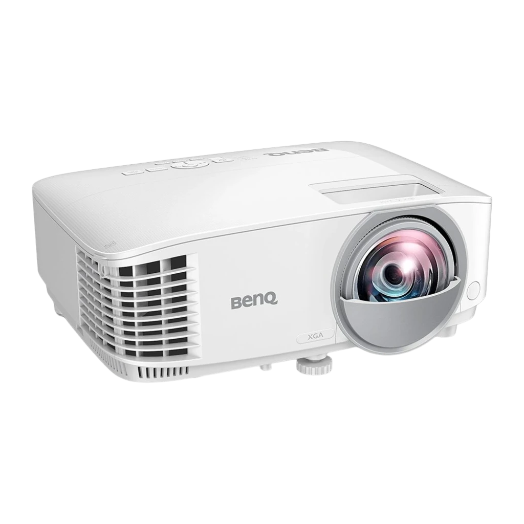 BenQ MX808STH XGA 3600lm blanc, vue avant gauche: objectif courte focale, grilles de ventilation et logo BenQ - Ítem1