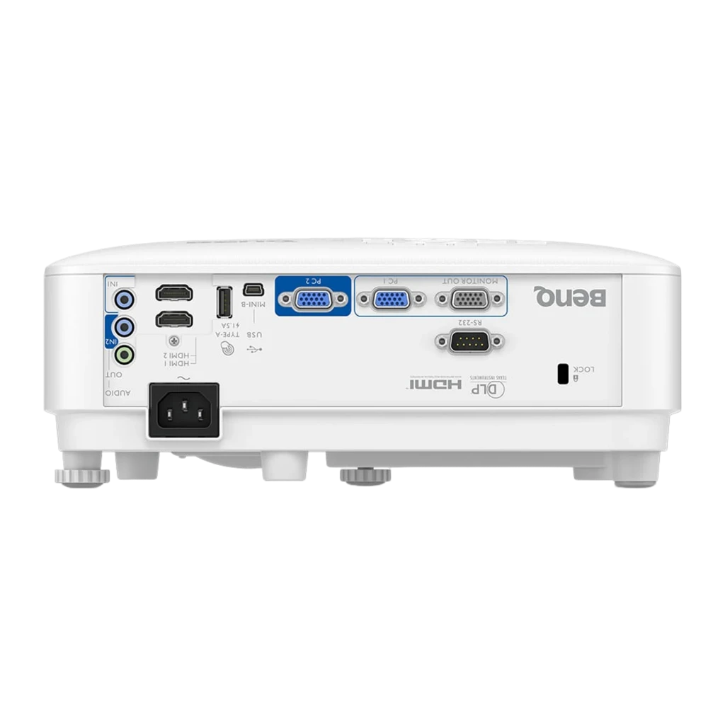 BenQ MX808STH XGA 3600lm blanc, vue avant gauche: objectif courte focale, grilles de ventilation et logo BenQ - Ítem2