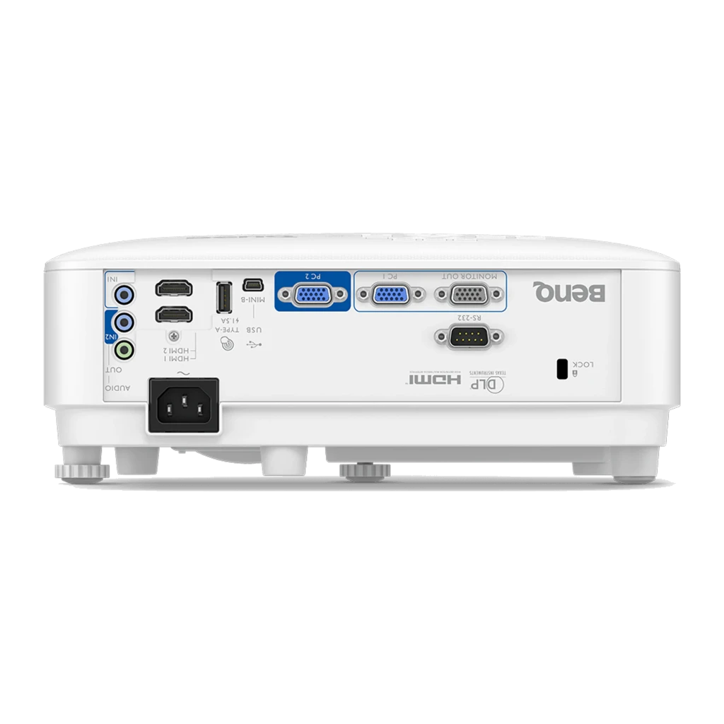 BenQ MX808STH XGA 3600lm blanc, vue avant gauche: objectif courte focale, grilles de ventilation et logo BenQ - Ítem3