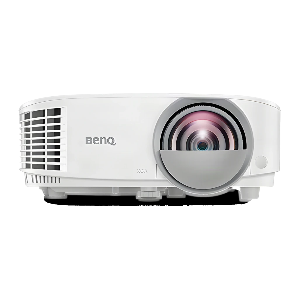 BenQ MX808STH XGA 3600lm blanc, vue avant gauche: objectif courte focale, grilles de ventilation et logo BenQ - Ítem5