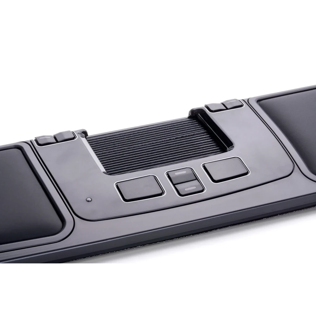 Mousetrapper Advance 2.0+ Preto, vista superior: trackpad central, apoio de pulso e botões visíveis - Item2
