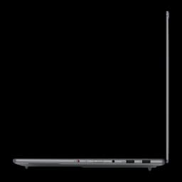 Lenovo Yoga Pro 7 15IPH11 1TB Gris, vue latérale droite: ports USB, jack audio, bouton d'alimentation et profil fin