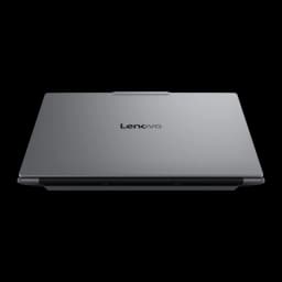 Lenovo Yoga Pro 7 15IPH11 1TB Gris, vue du dessus: couvercle fermé avec logo Lenovo centré et charnière arrière