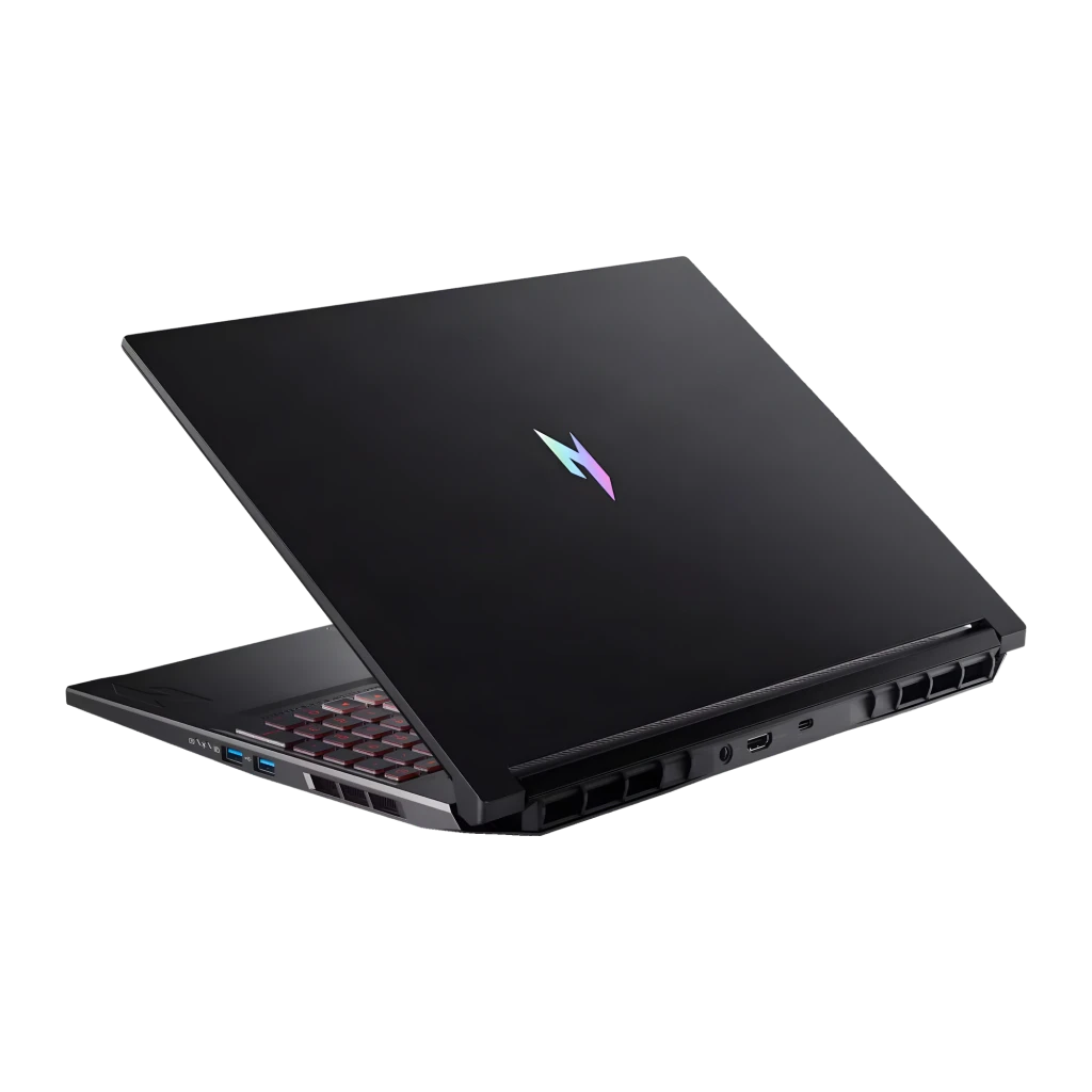 Acer ANV16-42-R5WQ 512GB preto, vista frontal: ecrã com wallpaper galáctico e teclado retroiluminado laranja - Item7