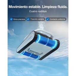 Ecovacs Ultramarine P1 Blanc, vue inférieure: quatre rouleaux avec lumière bleue sous l'eau