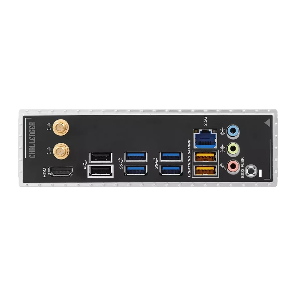 ASRock B850M Challenger WiFi preta, vista conjunto: placa-mãe, caixa e antenas WiFi 7 incluídas - Item3