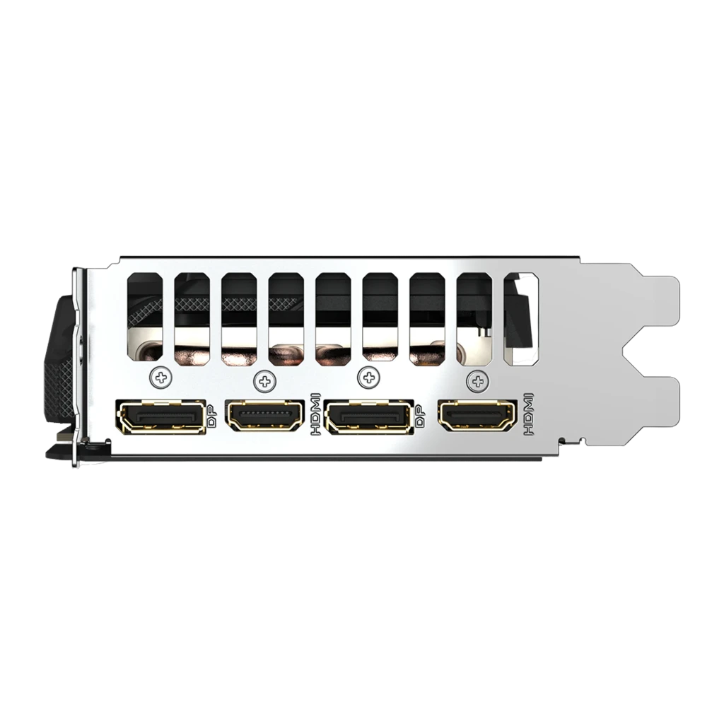 GIGABYTE GeForce RTX 5050 GAMING OC 8GB negro, kit con caja: tarjeta en ángulo frontal junto a caja naranja y verde con logo - Ítem6