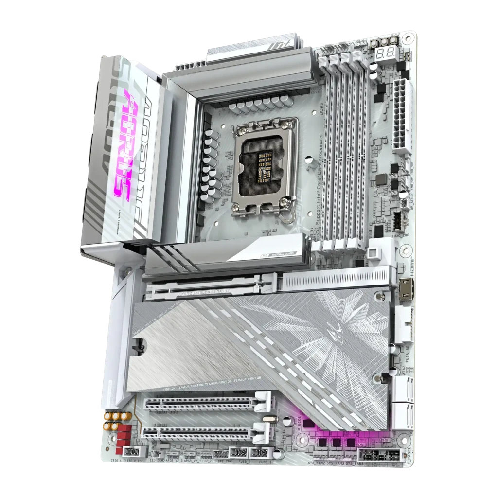 Gigabyte Z890 AORUS Elite X ICE branca, kit completo: placa-mãe, caixa de produto e antena Wi-Fi branca - Item3