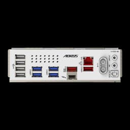Gigabyte Z890 AORUS Elite X ICE blanche, panneau I/O: ports USB-A, USB-C Thunderbolt, LAN 2.5G et audio