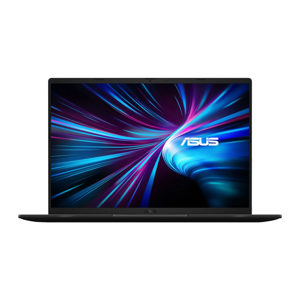 ASUS Vivobook V16 V3607VH 512GB negro mate, vista frontal: pantalla encendida con logo ASUS y teclado retroiluminado en azul - Ítem5