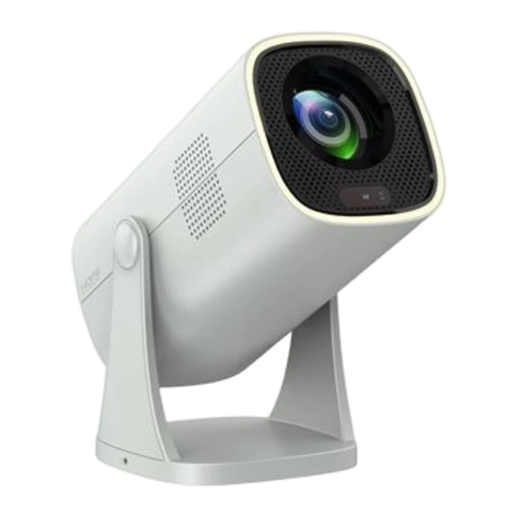 Philips Projecteur NeoPix 244 1080p Blanc, vue de face: grande lentille, grille haut-parleur et bouton AF sur support - Ítem1
