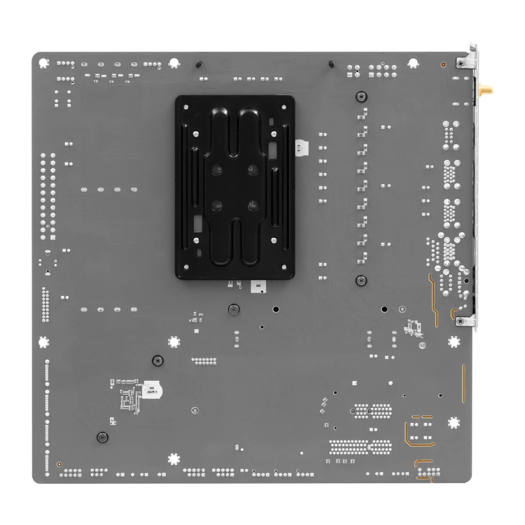 ASRock B850M Challenger WiFi White Micro ATX, vista conjunto: placa-mãe branca com caixa e antenas WiFi 7 - Item2