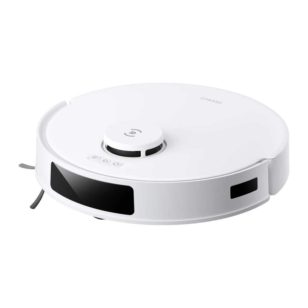 Ecovacs Deebot N20 Plus branco, kit com base de esvaziamento automático: depósito azul transparente aberto e robô acoplado - Item1