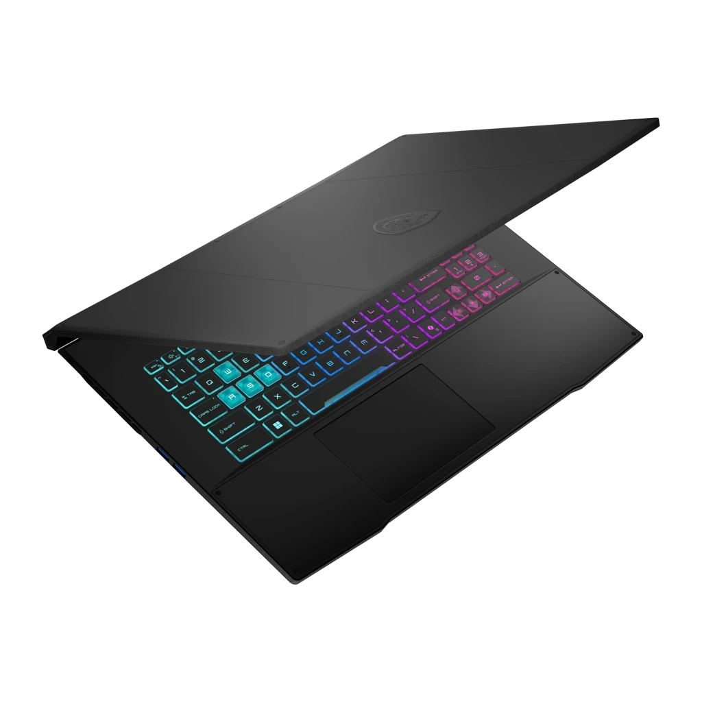 MSI Katana 17 HX B14WGK 1TB preto, vista frontal: ecrã com logótipo dragão dourado e teclado RGB multicolor - Item4