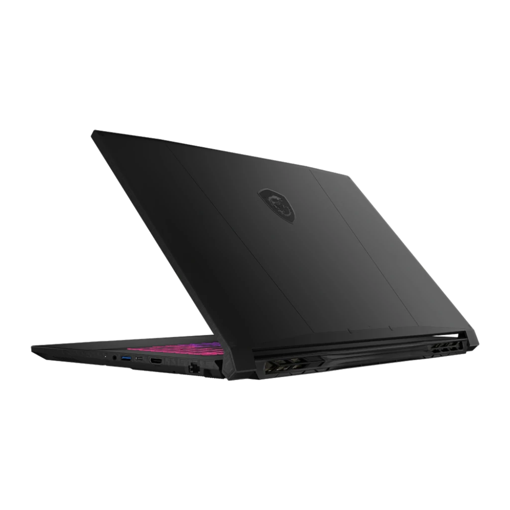 MSI Katana 17 HX B14WGK 1TB preto, vista frontal: ecrã com logótipo dragão dourado e teclado RGB multicolor - Item8