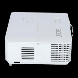 Acer Proyector H6518STi 1080p 3500lm DLP blanco, vista superior: panel de botones, ajuste de zoom, rejillas laterales y logo
