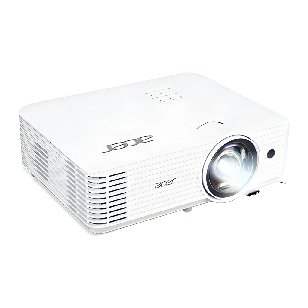 Acer Projecteur H6518STi 1080p 3500lm DLP blanc, vue avant latérale: objectif grand angle, grilles de ventilation et logo - Ítem4