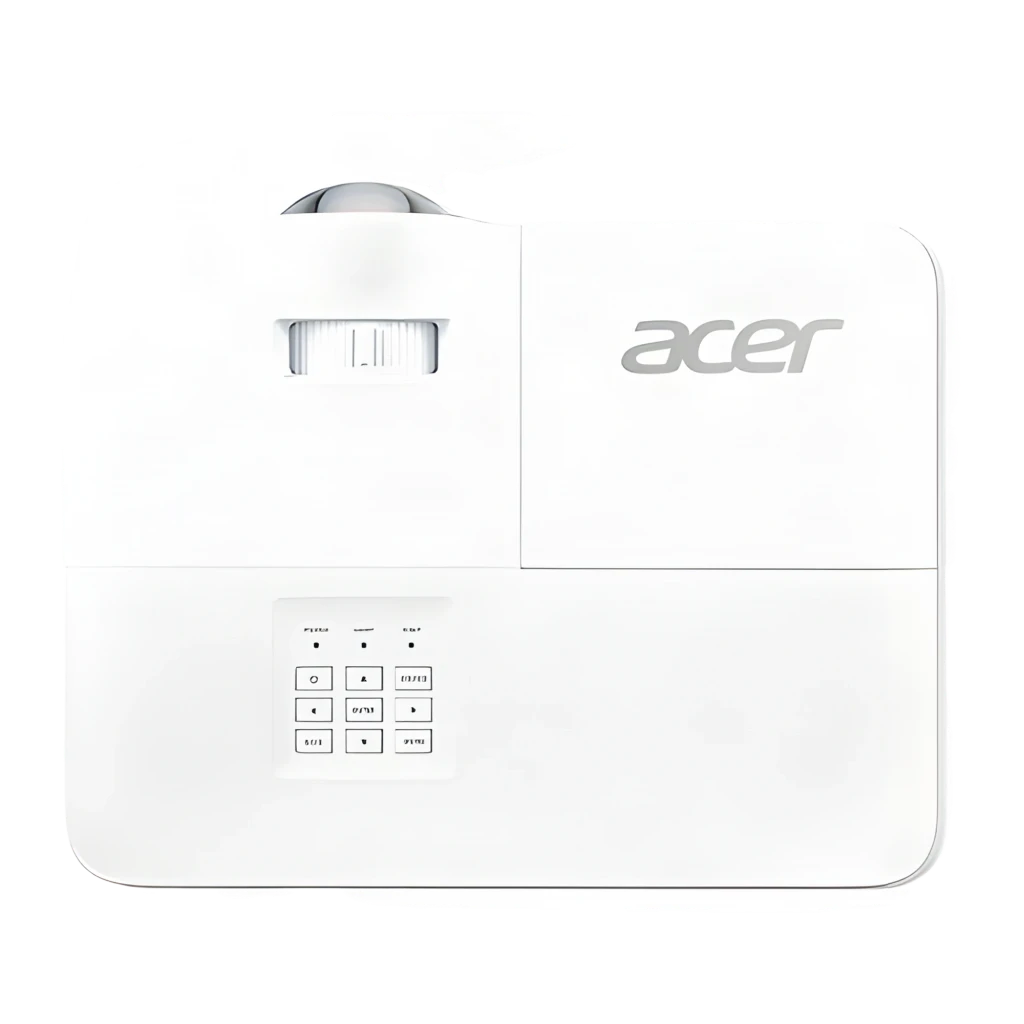 Acer Projecteur H6518STi 1080p 3500lm DLP blanc, vue avant latérale: objectif grand angle, grilles de ventilation et logo - Ítem5