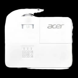Acer Proyector H6518STi 1080p Blanco, vista superior: lente, rejilla de ventilación, panel de botones y logo Acer