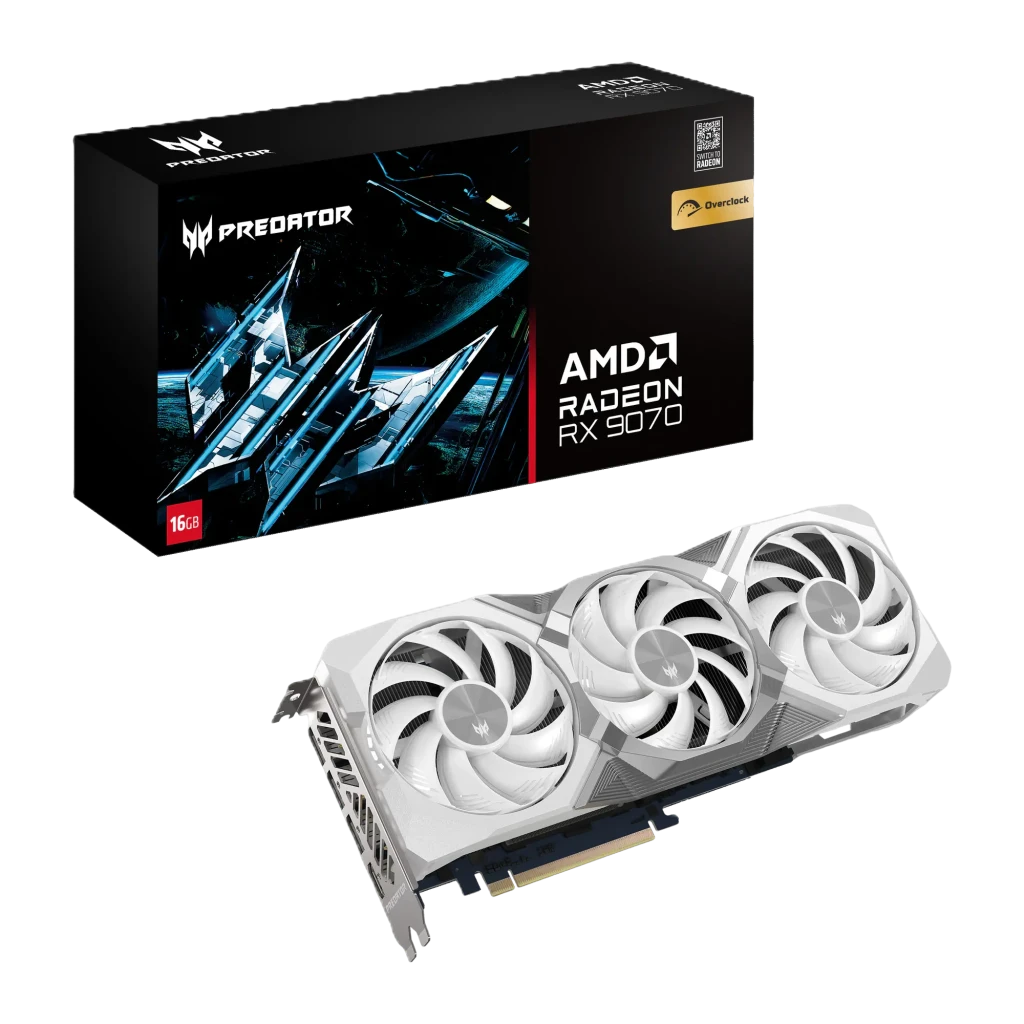 Tarjeta gráfica Acer Predator BiFrost Radeon RX 9070 OC White Edition