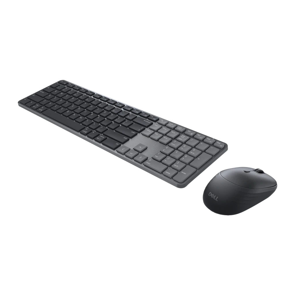 Dell Pack teclado y ratón Pro KM726 negro, vista en ángulo: teclado slim QWERTY completo y ratón inalámbrico juntos - Ítem2