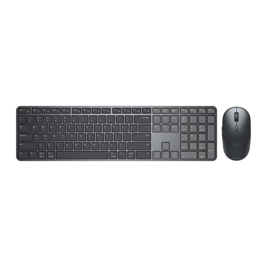 Dell Pack teclado y ratón Pro KM726 negro, vista en ángulo: teclado slim QWERTY completo y ratón inalámbrico juntos - Ítem3