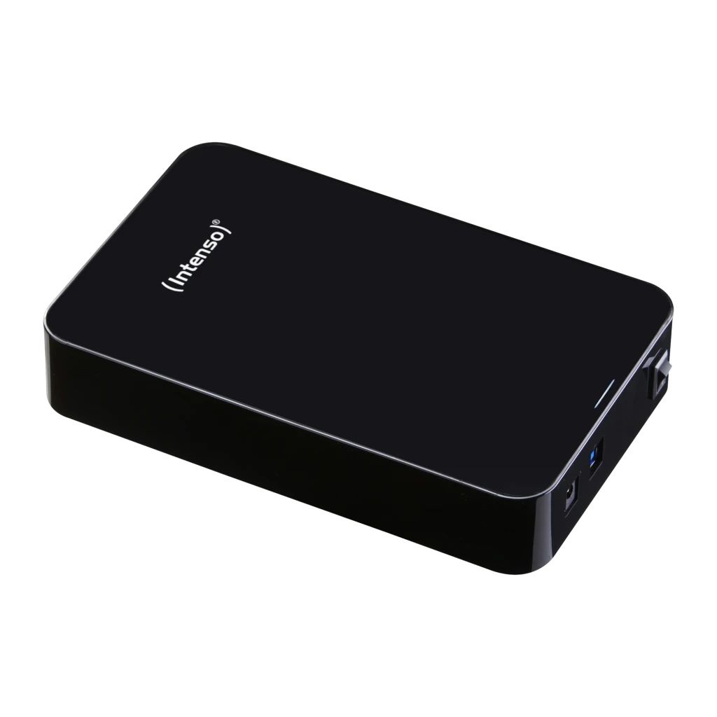 Intenso Memory Center 8TB negro, vista trasera: puertos DC IN, USB 3.0 y interruptor ON/OFF claramente etiquetados - Ítem1
