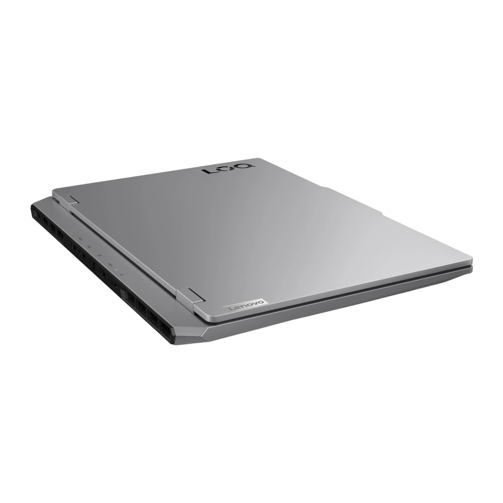 Lenovo LOQ 15IRX10 512GB cinza, vista frontal: teclado RGB multicolor iluminado e ecrã com gráfico azul gaming - Item3